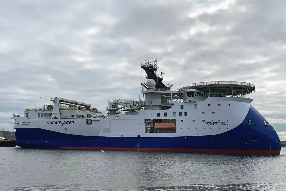 Big business: the Shearwater GeoServices seismic research vessel Oceanic Vega.
