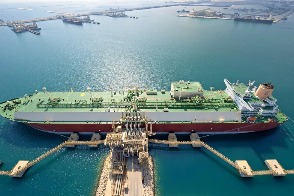 At the jetty: a QatarEnergy LNG carrier