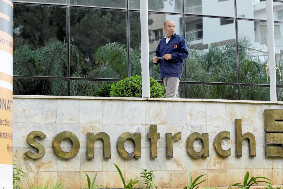 Progress: an employee at the headquarters of Algerian state energy company Sonatrach in Algiers