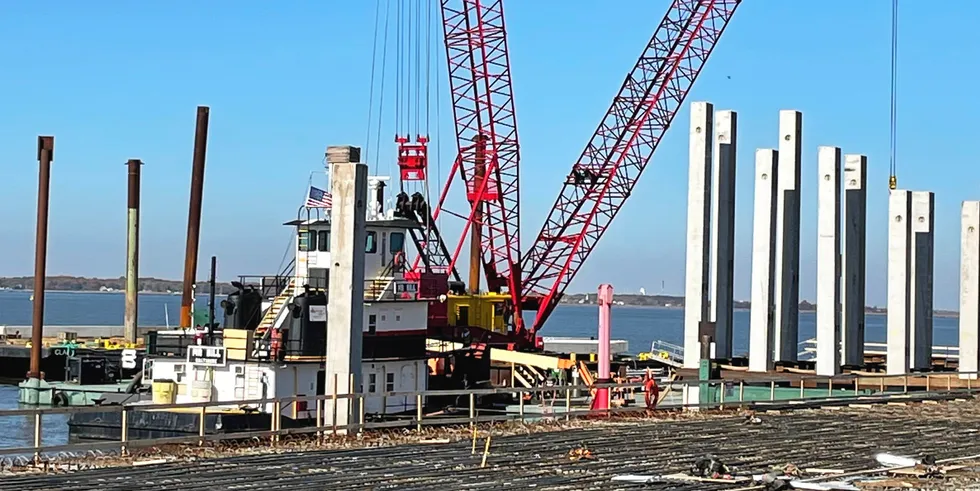 New Jersey Wind Port under construction.