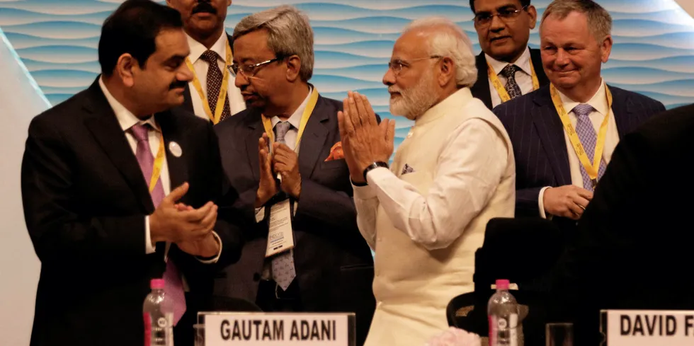Prime Minister Narendra Modi (right) with Gautam Adani.