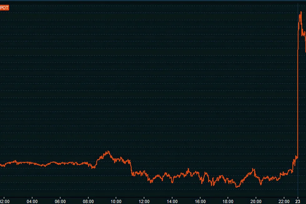 Euro gikk opp. Euroen gjorde et kjempehopp etter at resultatet bel klart. Foto: Skjermdump: Infront