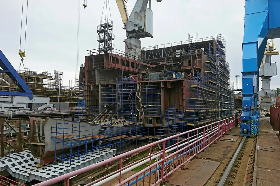 Russian Fishery new vessel under construction. Russian Fishery Company.