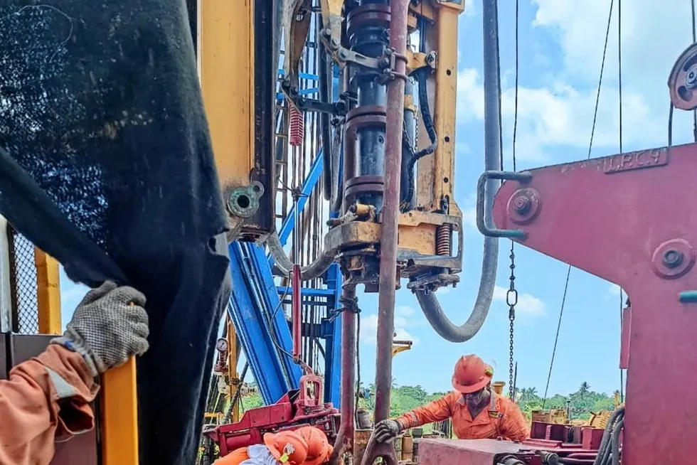 Successful campaign: A Perenco drilling crew at work in Mexico.