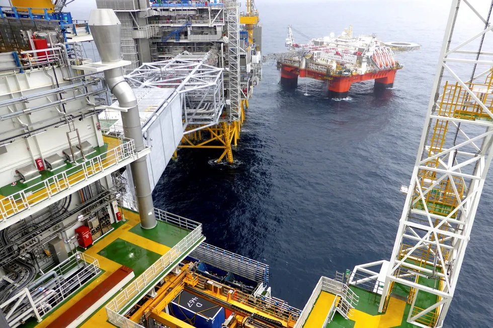 Equinor's oil platform: in the Johan Sverdrup oilfield in the North Sea