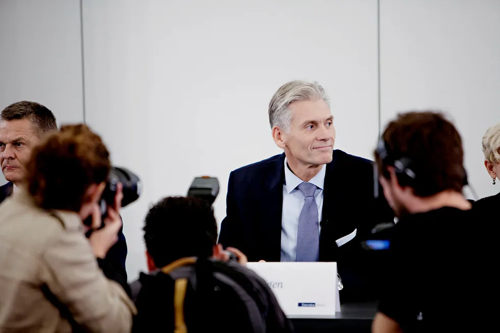 Thomas Borgen på pressekonferansen i København onsdag.