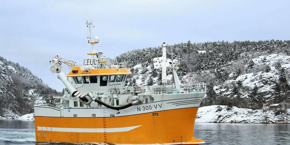 FÅR DET TIL: Den nye snurrevadbåten «Ballstadværing» har fått levendefangsten til å fungere godt, og lofotingene har bidratt til rekord for levendelandinger så langt i 2018.Foto: Skogsøy Båt