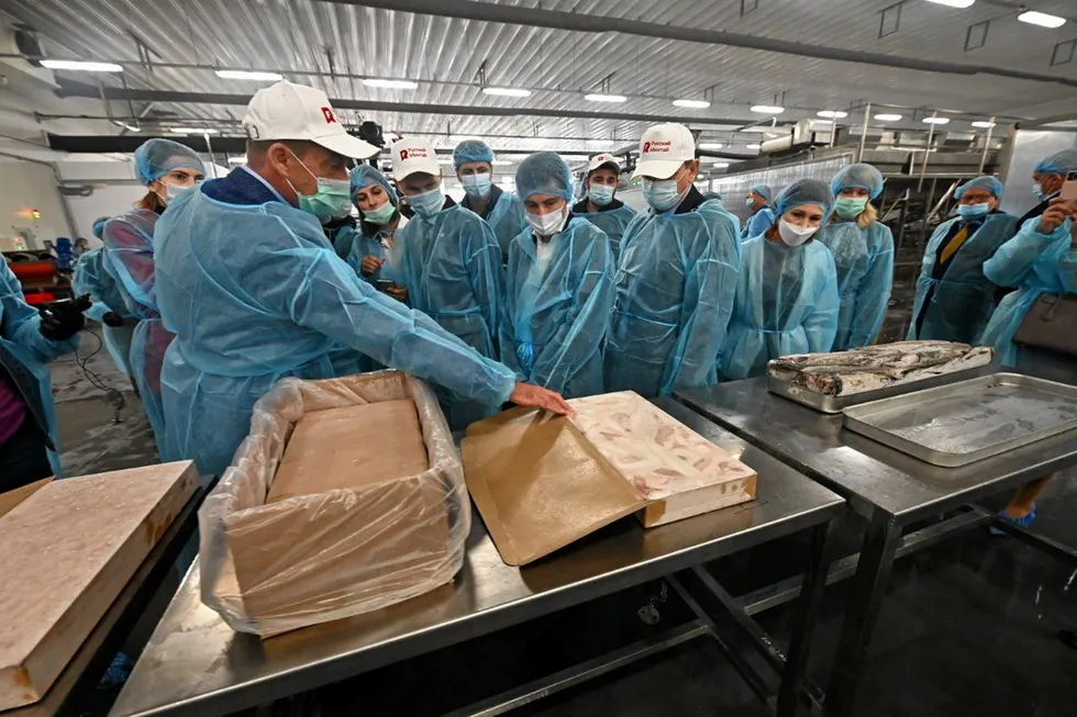 Russian Fishery Company's pollock processing facility in Primoriye.