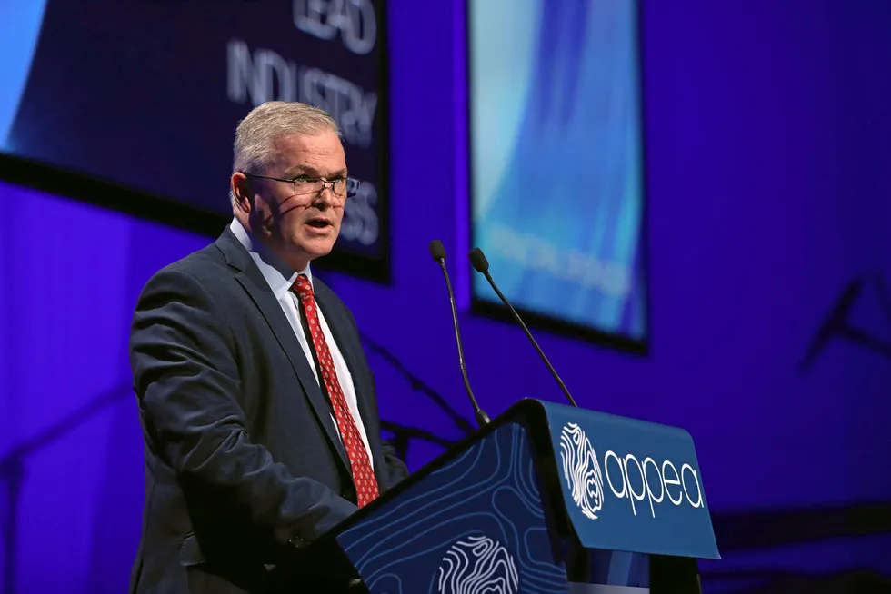 Address: Santos chief executive Kevin Gallagher at APPEA 2018.