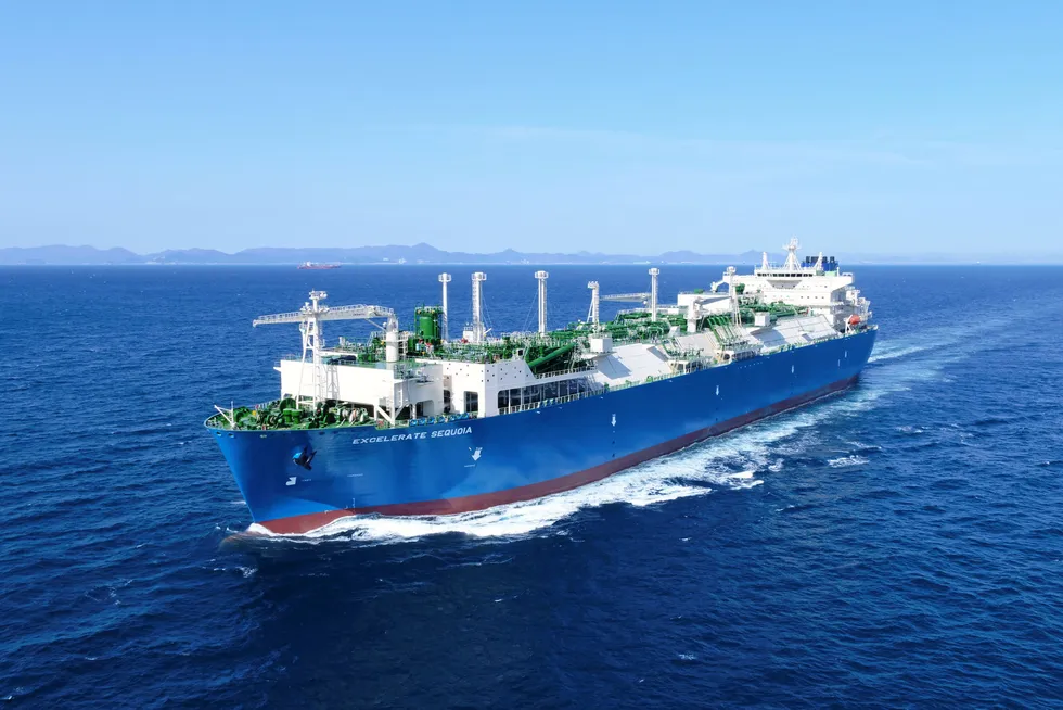 Snapped up: the floating storage and regasification unit Excelerate Sequoia.