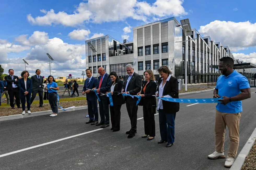 Ribbon-cutting at the factory inauguration ceremony on Thursday.