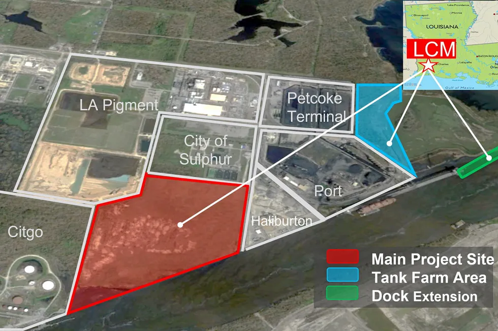 Proposed site for methanol production at Lake Charles.