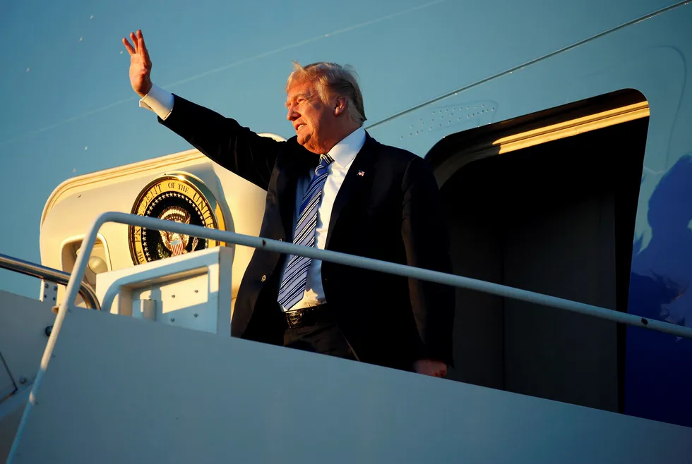President Donald Trump ankom West Palm Beach i Florida på fredag. Foto: REUTERS/Joshua Roberts