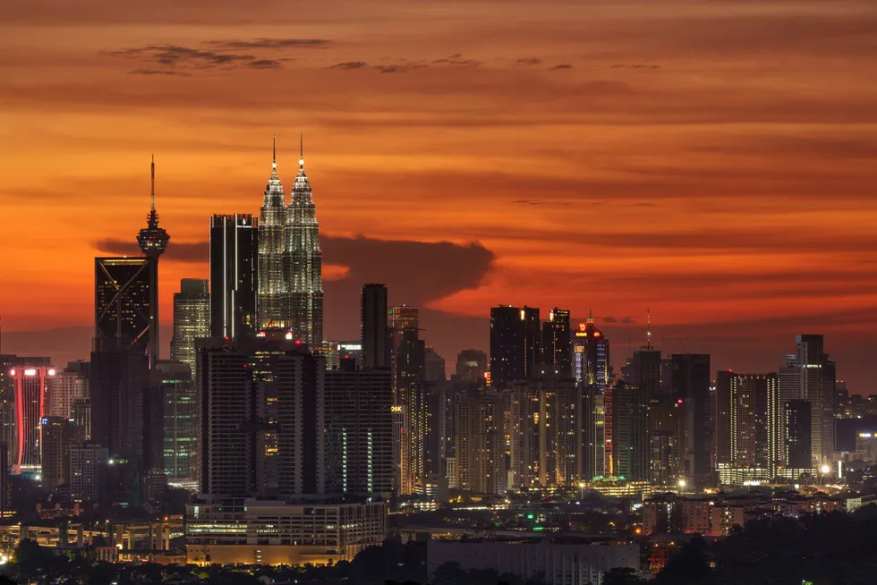 Capital: sunset in downton Kuala Lumpur, Malaysia