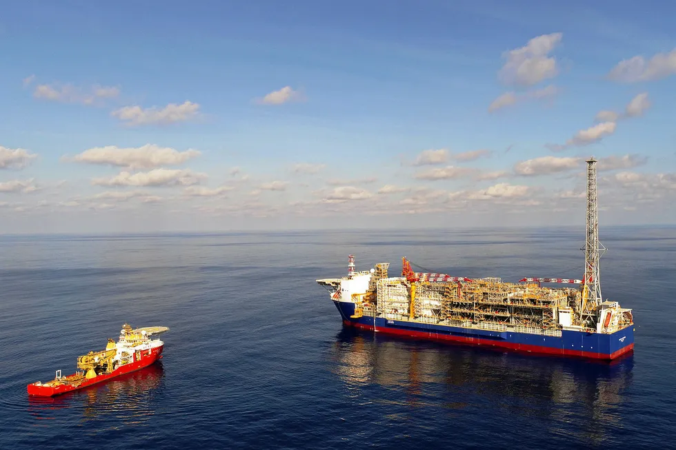 Offshore facilities: the Ichthys Venturer FPSO moored at the Ichthys field