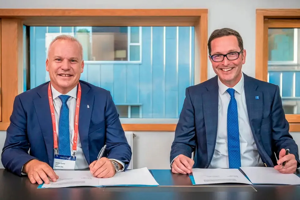 Decarbonisation ambitions: Equinor chief executive Anders Opedal (left) and Wintershall Dea chief executive Mario Mehren (right).