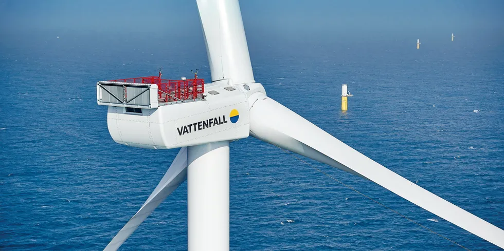 A Vattenfall offshore wind turbine.