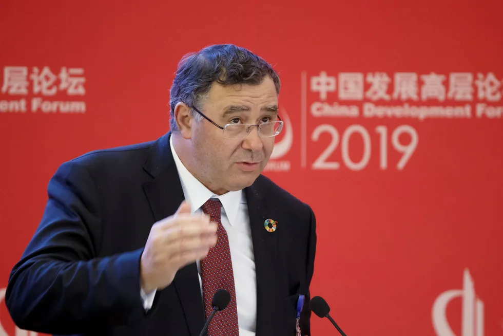Heading east: TotalEnergies chief executive Patrick Pouyanne attending a China Development Forum in Beijing, China in 2019