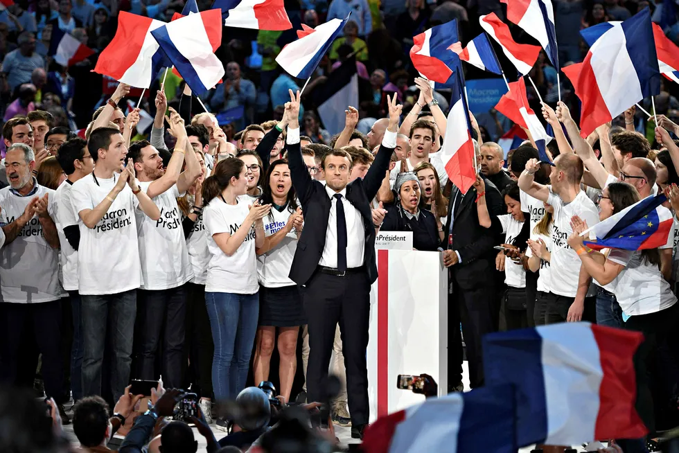 Le Wonderboy. Fra en relativt anonym tilværelse som embedsmann har Emmanuel Macron stormet frem til å bli knepen favoritt i det franske presidentvalget, som innledes søndag. Foto: Eric Feferberg/AFP/NTB Scanpix
