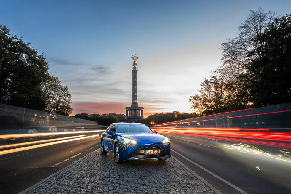 One of taxi service H2 Moves Berlin's Toyota Mirai cars in the German capital.