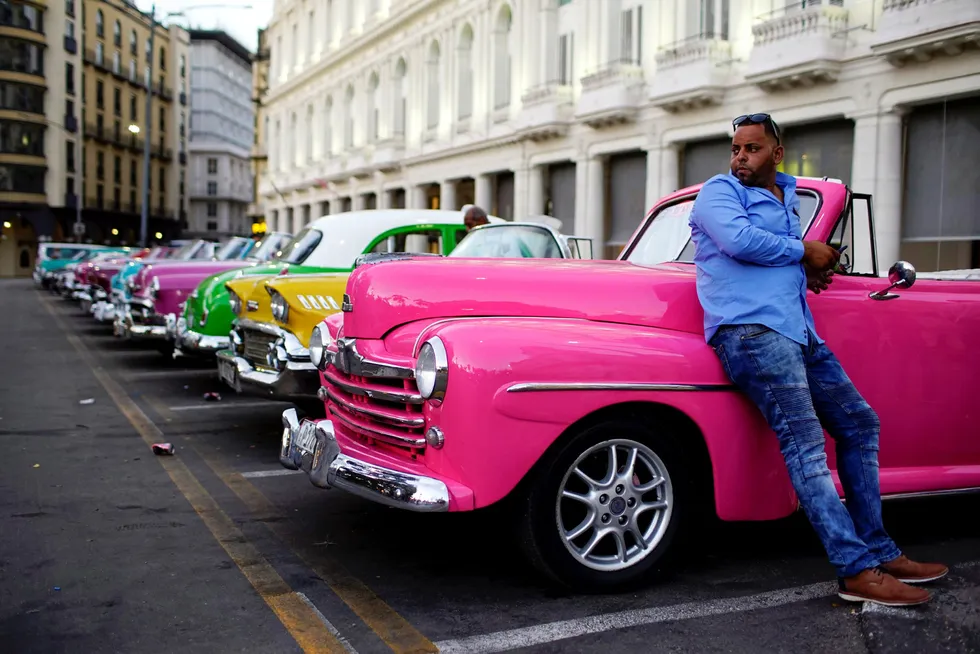Iconic: the vintage cars used as taxi in Havana, Cuba.