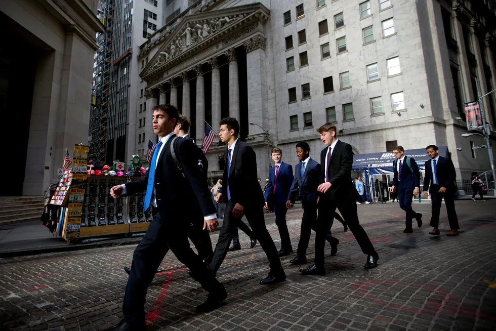 Aksjemarkedet i USA, først og fremst på børsen i New York har aldri hatt en høyre prising enn nå. Foto: Michael Nagle/Bloomberg