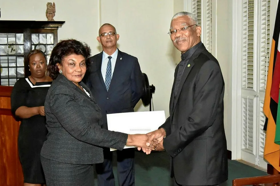 Gecom appointee: Retired Judge Claudette Singh, pictured here during a 2017 ceremony honouring her legal achievements, named to head up elections commission