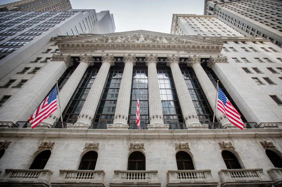 Mer enn halvparten av overskuddene i USA havner nå hos de børsnoterte selskapene, skriver Finn Øystein Bergh. Bildet: New York Stock Exchange på Wall Street i New York.
