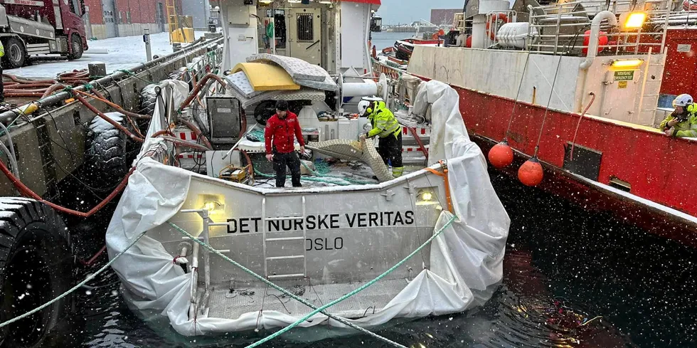 RS «Det Norske Veritas» gikk på grunn under en redningsaksjon utenfor Stamsund i januar.