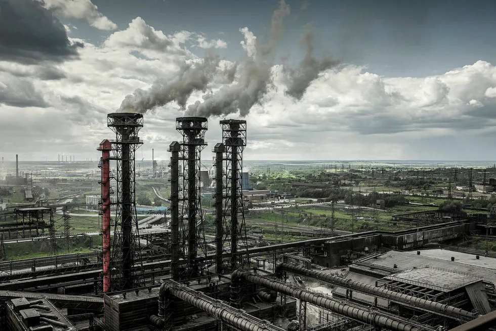 Tackling emissions: Cherepovetsk Steel Works is a major subsidiary of Russian steel conglomerate Severstal