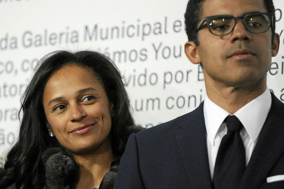 TO GO WITH AFP STORY BY THOMAS CABRAL Angolan businesswoman Isabel dos Santos (L) and her husband Sindika Dokolo, a Congolese arts collector and businessman, attend an art exhibition in Porto, northern Portugal on May 3, 2014. Elder daughter of Angola's long reining President Jose Eduardo dos Santos, Isabel is, according to Forbe's magazine, the wealthiest woman in Africa. AFP PHOTO/ PUBLICO/ FERNANDO VELUDO/ PORTUGAL OUT