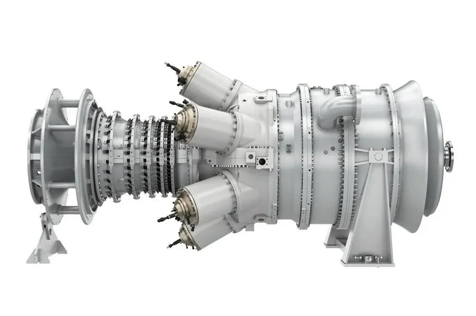 A rendering of Siemens Energy's SGT-400 industrial gas turbine.