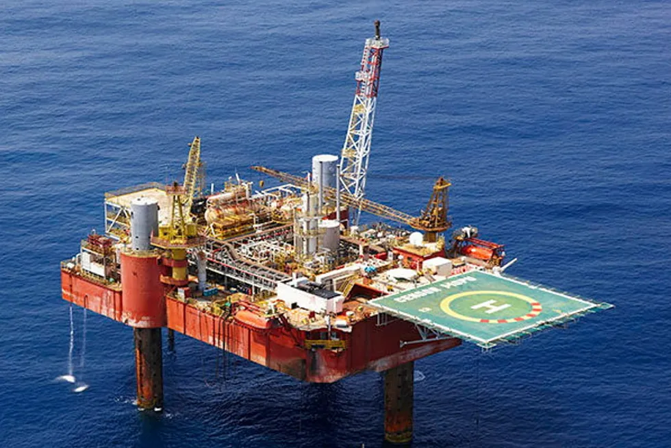 A MOPU at the Cendor field offshore Malaysia.