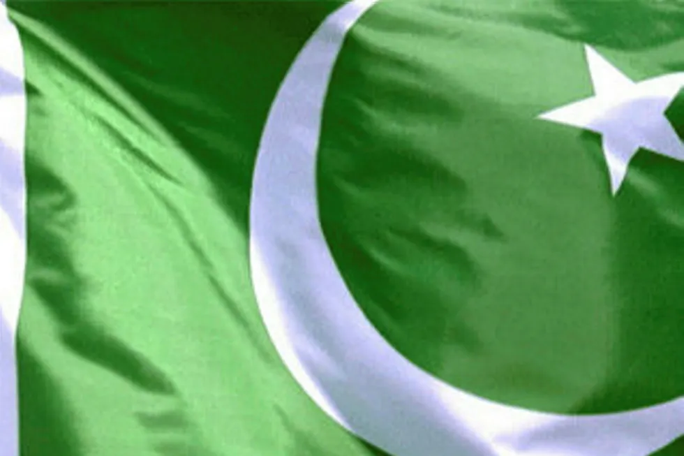 The flag of Pakistan, where security issues remain
