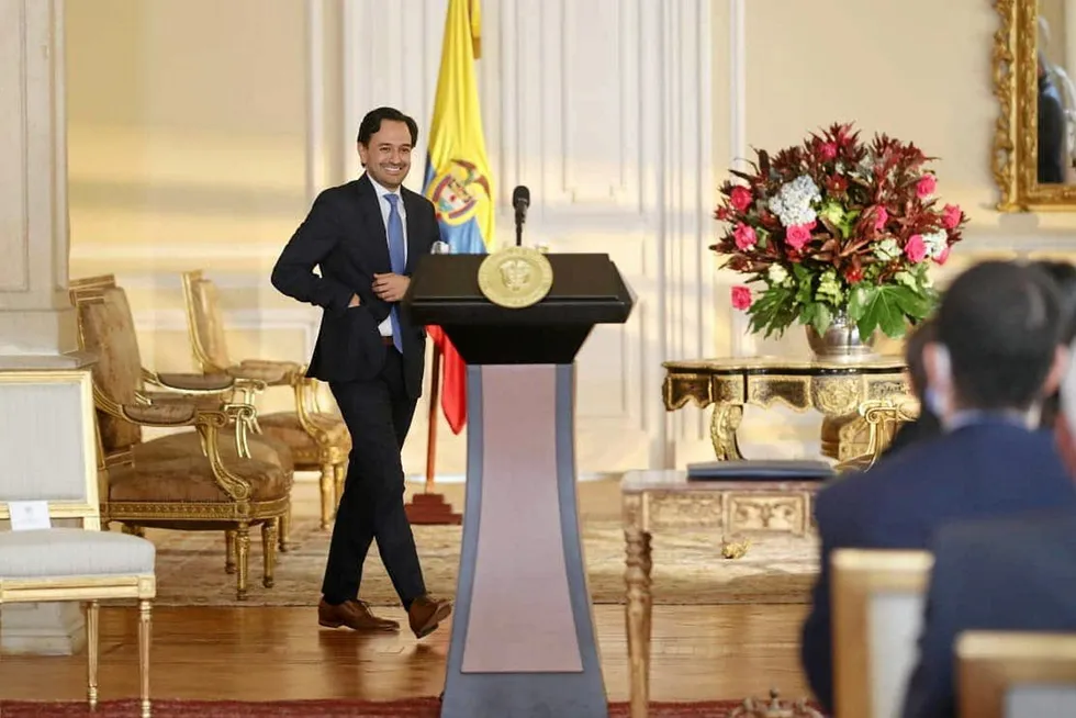 Beaming: Colombian energy minister Diego Mesa
