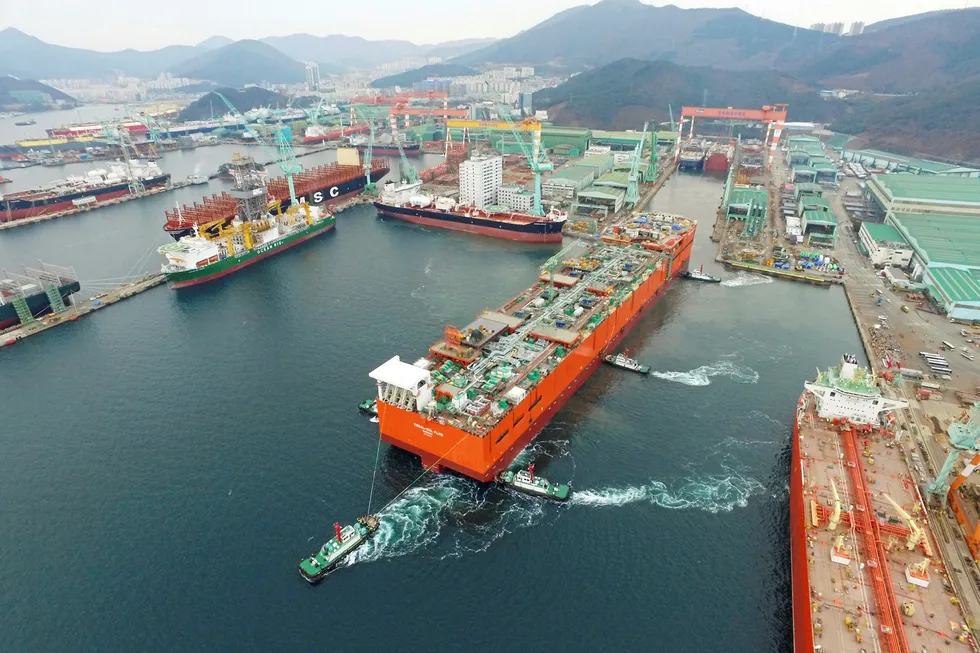 Existing orders: the Coral Sul FLNG vessel at Samsung Heavy Industries' Geoje Island yard