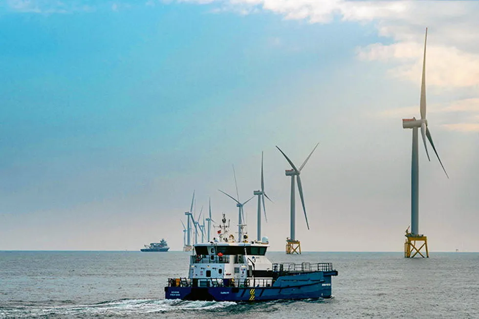 Offshore development: the East Anglia 1 wind farm off the coast of the UK
