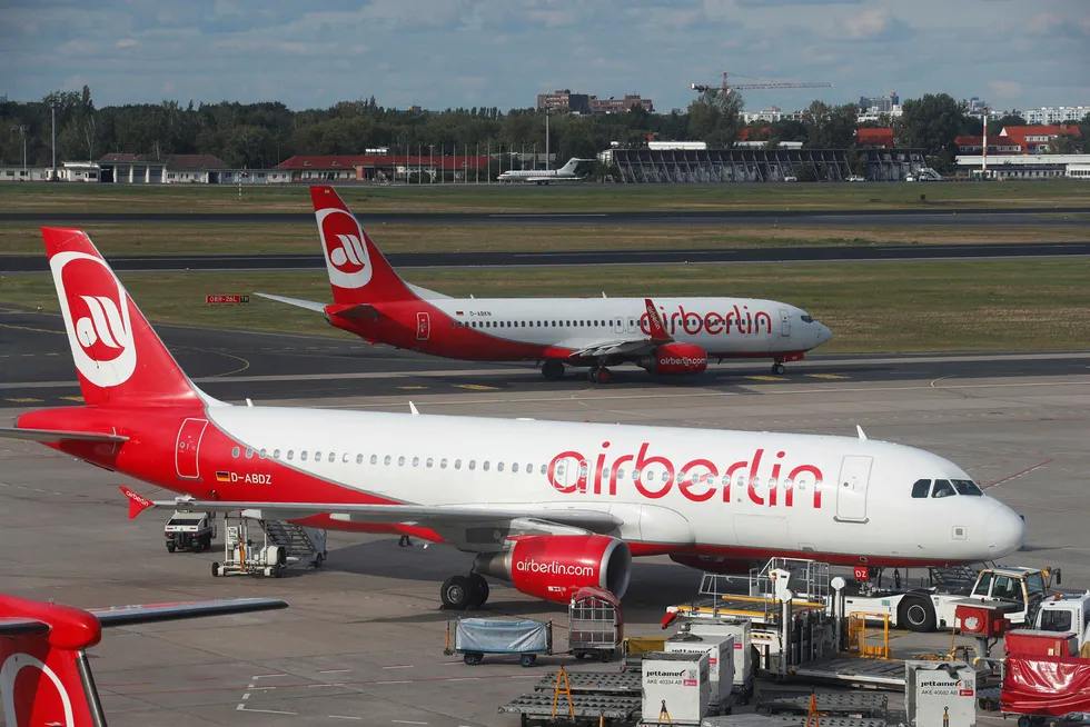 Air Berlin har fått lån som holder selskapet på vingene en stund til. Foto: Fabrizio Bensch/Reuters/NTB scanpix