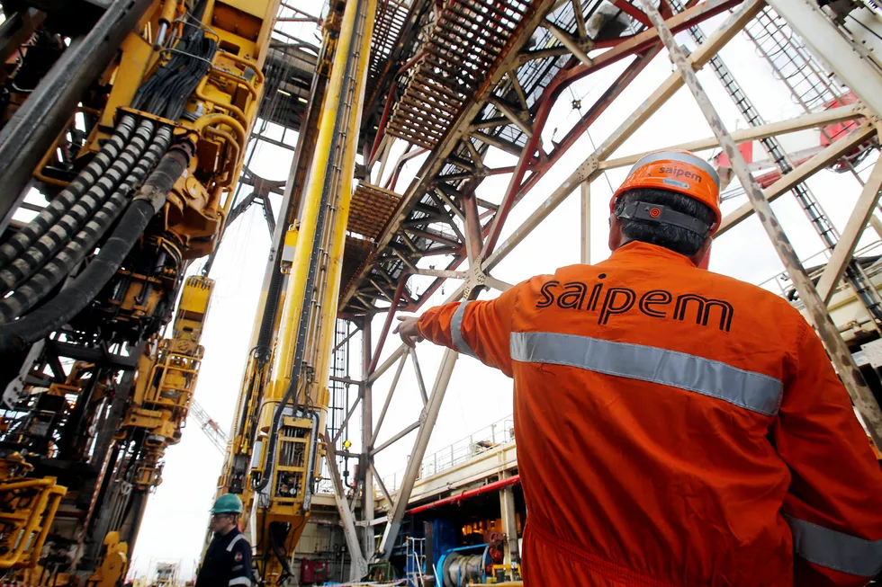 Key asset: a worker on the Saipem 10000 deep-water drillship