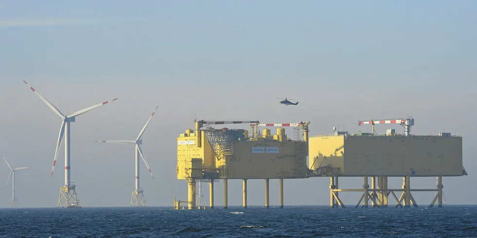 E.ON's Amrumbank West offshore wind farm in the German North Sea.