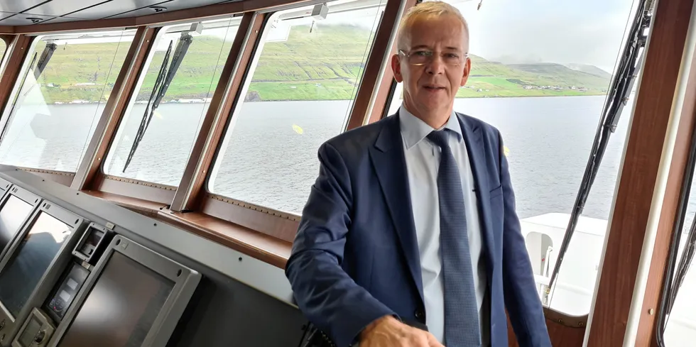Bakkafrost is the leading salmon producer in the Faroes Islands, followed by Hiddenfjord and Mowi. The three companies account for about 70 percent of the market. Bakkafrost CEO Regin Jacobsen is pictured above.