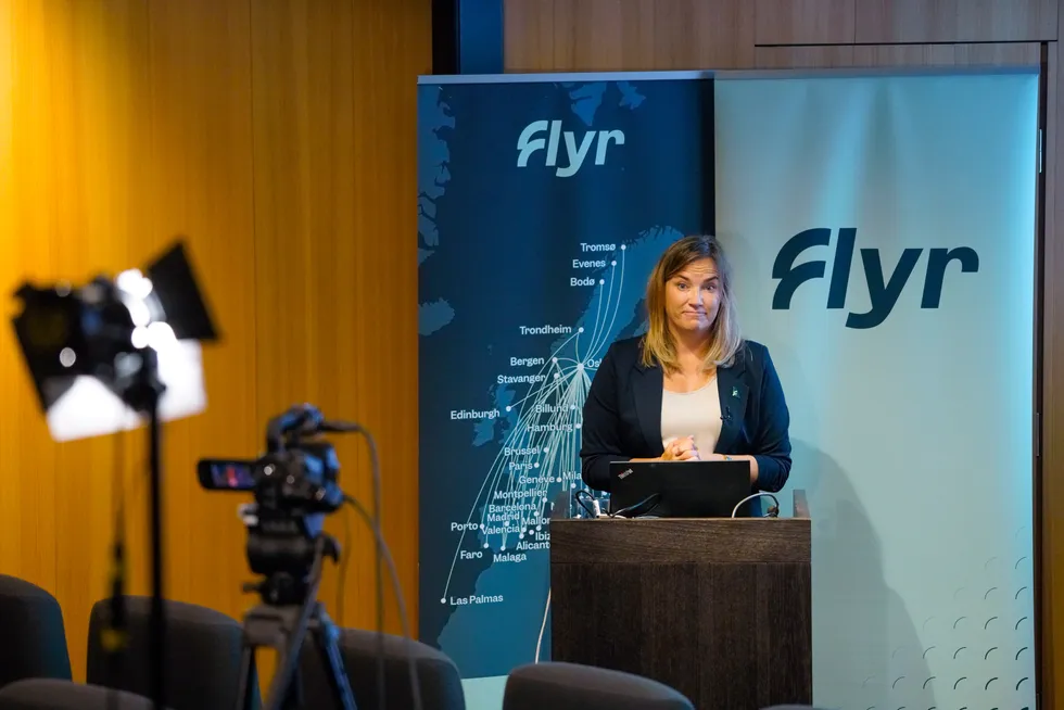 Flyr-sjef Tonje Wikstrøm Frislid i flyselskapet Flyr legger frem resultatet for andre kvartal 2022.