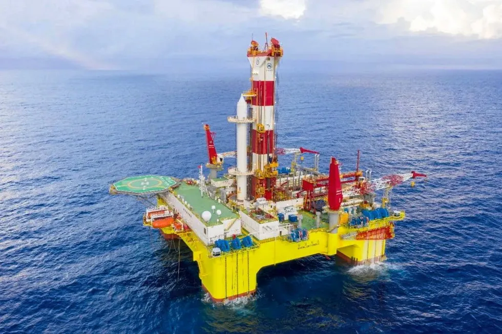 Debut: the 'smart' rig Shenlan Tansuo begins it first South China Sea campaign