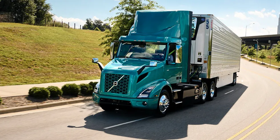 Volvo's VNR Electric heavy truck, which has a range of 440km and can be charged to 80% capacity within an hour.