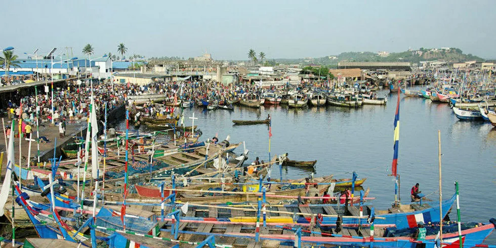 Ghanaian small-scale fishing boats.