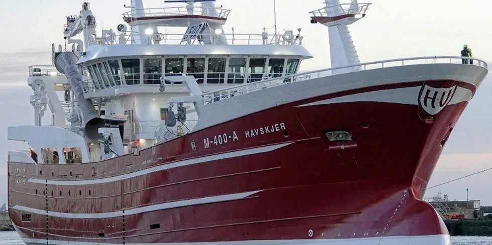 «Havskjer». Veibust Fiskeriselskap eier den nye kombinerte snurperen og tråleren i Ålesund.