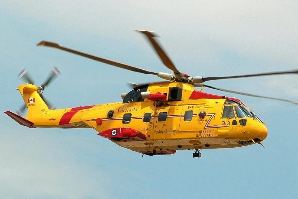 A Canada Coast Guard Cormorant helicopter used in search-and-rescue missions. The scallop vessel Chief William Saulis went down off the coast of Nova Scotia early Tuesday morning.