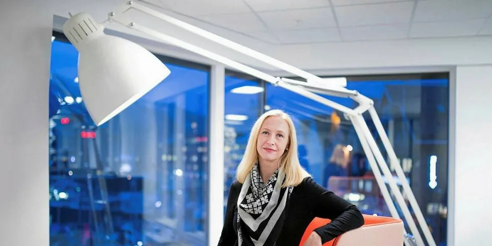 MÅ KUTTE: Leder i Norges Sjømatråd, Renate Larsen, må kutte 10-15 ansatte i organisasjonen.