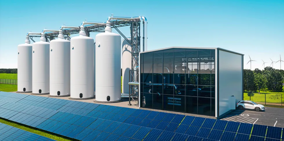 CGI of Stiesdal's GridScale 'hot rocks' long-duration energy storage facility
