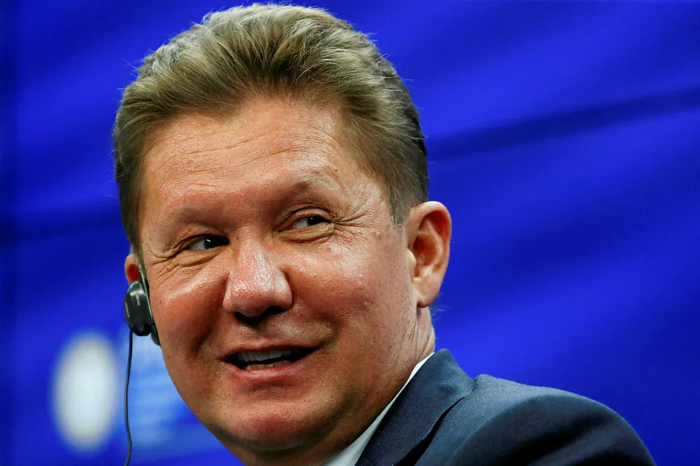 Gazprom executive chairman Alexei Miller . .